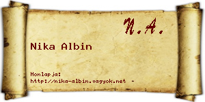 Nika Albin névjegykártya